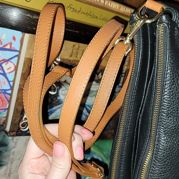 Valentina Black Pebbled Leather Convertible Bag | Crossbody Clutch Shoulder Hand - Picture 5 of 12